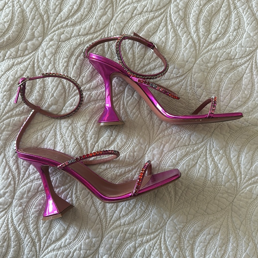 AMINA MUADDI Gilda Sandal in Hot Pink